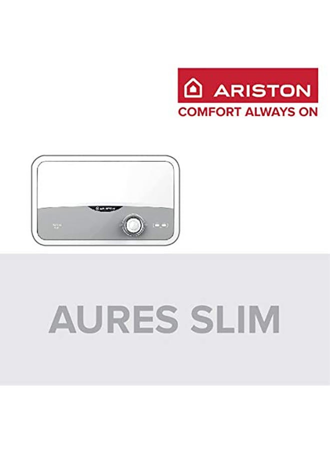 Electric Tankless Instant Water Heater with Shower Head Kit 3.5KW White/Grey 30x26x11.5cm