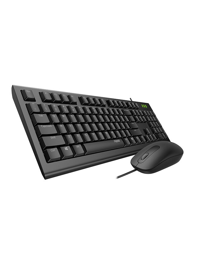 رابو مجموعة لوحة المفاتيح ضوئية X120 برو سلكية مقاومة للانسكاب وماوس بـ 1600 DPI أسود - Image 4