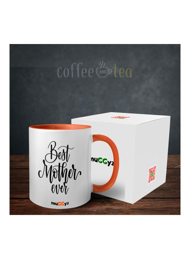 muGGyz Best Mother Ever Printed Mug Orange/White/Black - Image 3