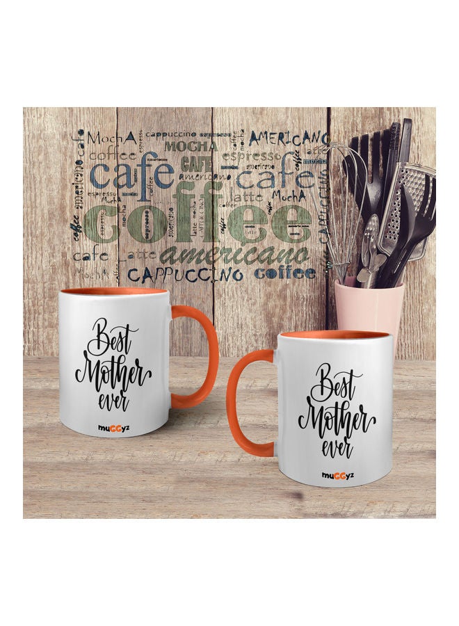 muGGyz Best Mother Ever Printed Mug Orange/White/Black - Image 4