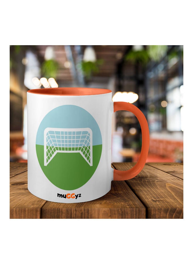 muGGyz Football Field Printed Mug Orange/White/Green - Image 2