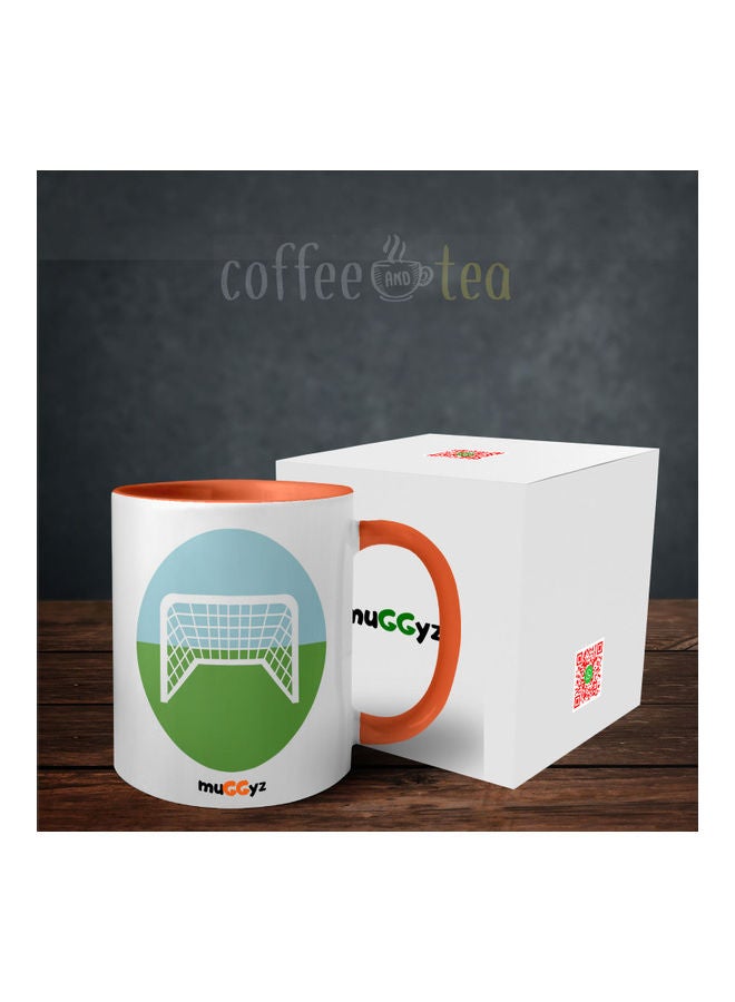 muGGyz Football Field Printed Mug Orange/White/Green - Image 3