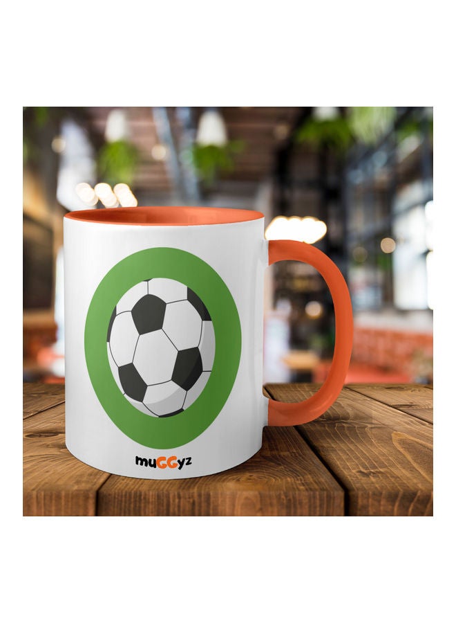 muGGyz Football Printed Mug Orange/White/Green - Image 2