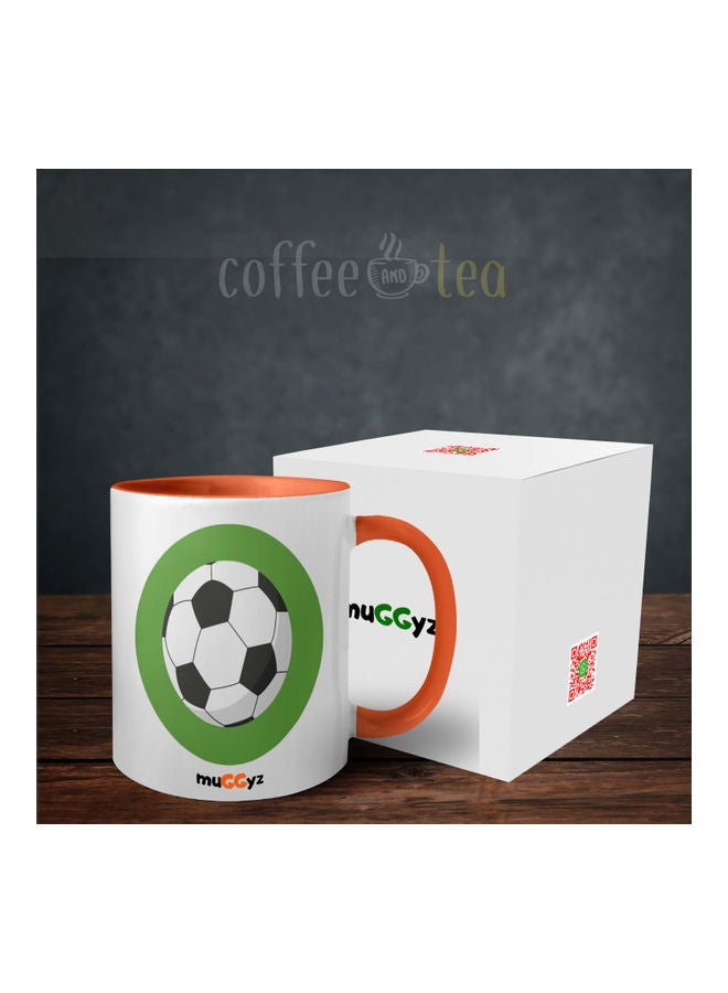 muGGyz Football Printed Mug Orange/White/Green - Image 3