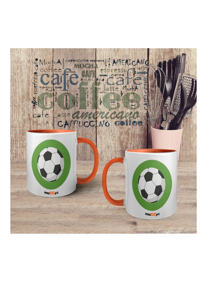 muGGyz Football Printed Mug Orange/White/Green - Image 4
