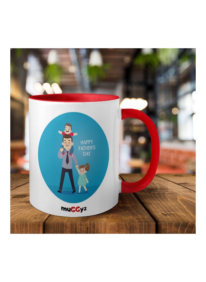 muGGyz Dad Happy Fathers Day Mug Red/White/Blue - Image 2