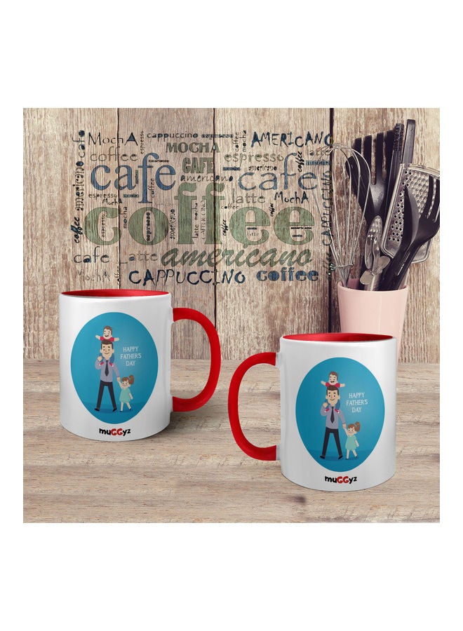 muGGyz Dad Happy Fathers Day Mug Red/White/Blue - Image 4