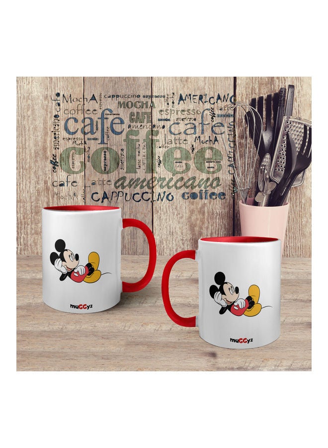 muGGyz Mickey Mouse Printed Mug Red/White/Black  - Image 4