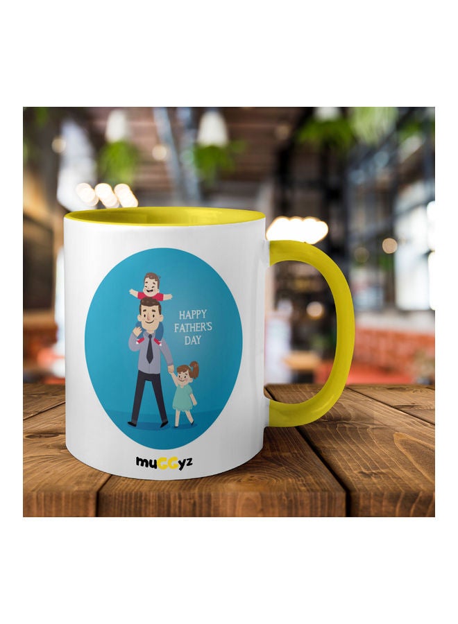 muGGyz Happy Fathers Day Printed Mug Yellow/Blue/Red  - Image 2