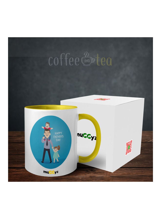 muGGyz Happy Fathers Day Printed Mug Yellow/Blue/Red  - Image 3