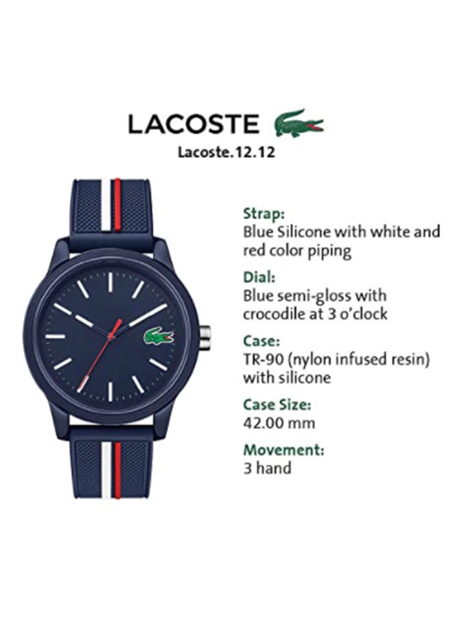 LACOSTE Men's Silicone Analog Wrist Watch 2011070 - Image 5