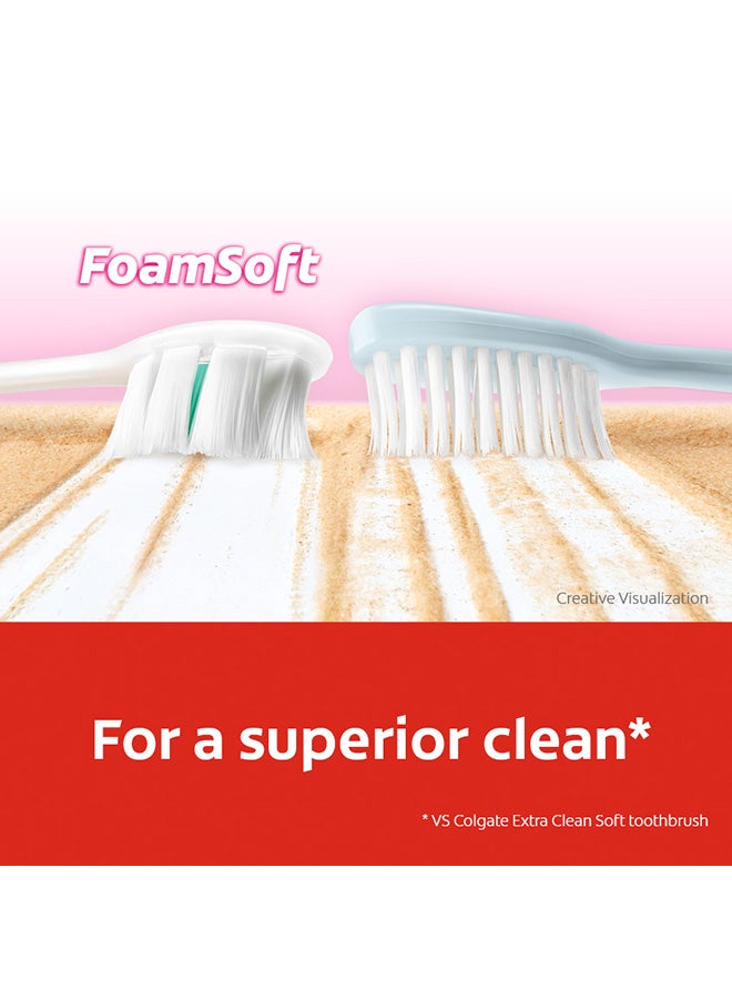 Colgate - Foamsoft Super Dense Thin Bristle Toothbrush, 2 Piece Multicolour - Image 1