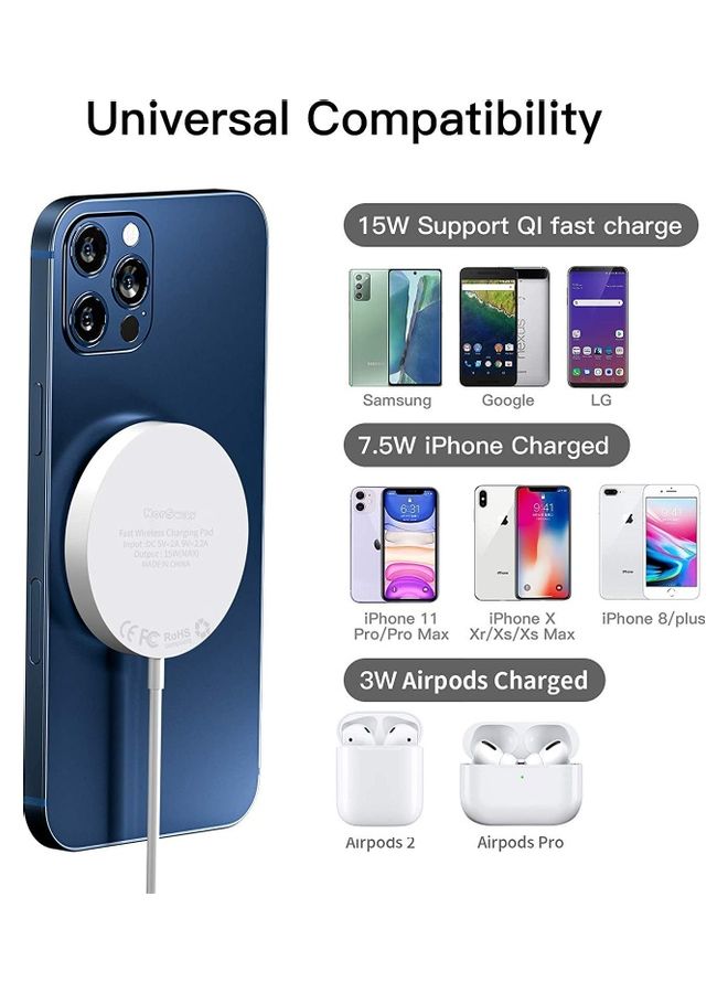 Rock Pow Magnetic Wireless Charger white - Image 3