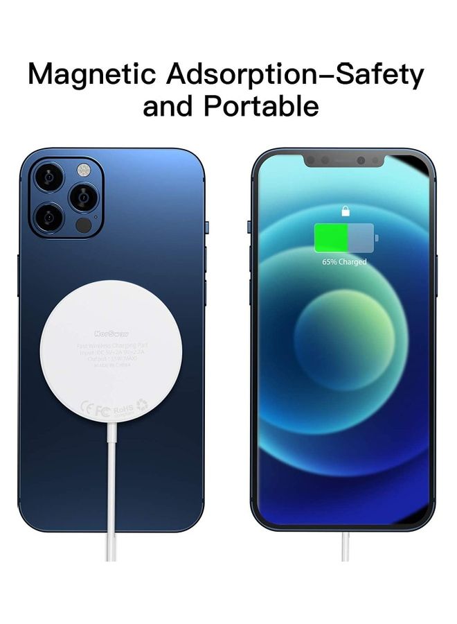 Rock Pow Magnetic Wireless Charger white - Image 2