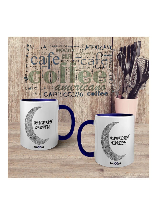 muGGyz Ramadan Kareem Printed Coffee Mug Blue/White/Black - Image 4