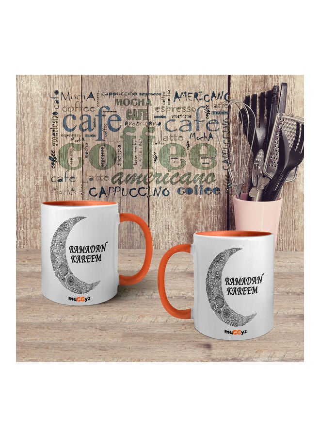 muGGyz Ramadan Kareem Printed Coffee Mug Orange/White/Black - Image 4