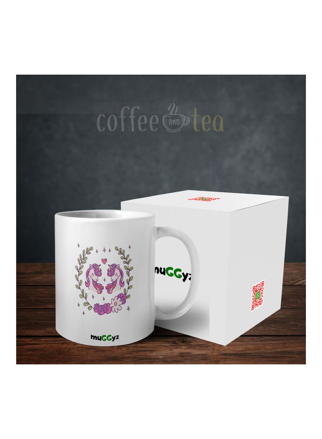 muGGyz Unicorns Printed Mug White/Purple/FGreen - Image 3