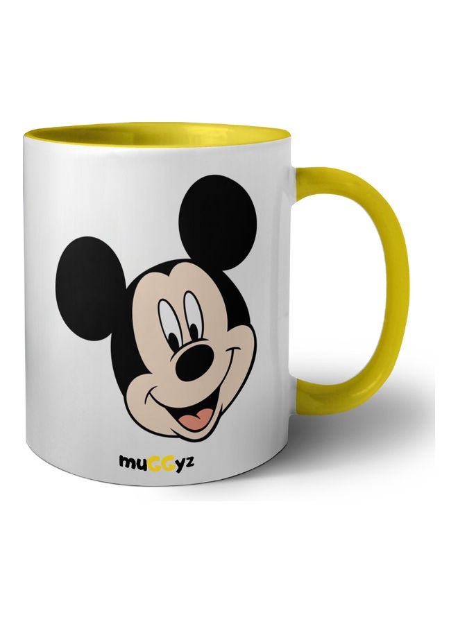 muGGyz Disney Mickey Mouse Printed Coffee Mug Yellow/White/Black  - Image 1
