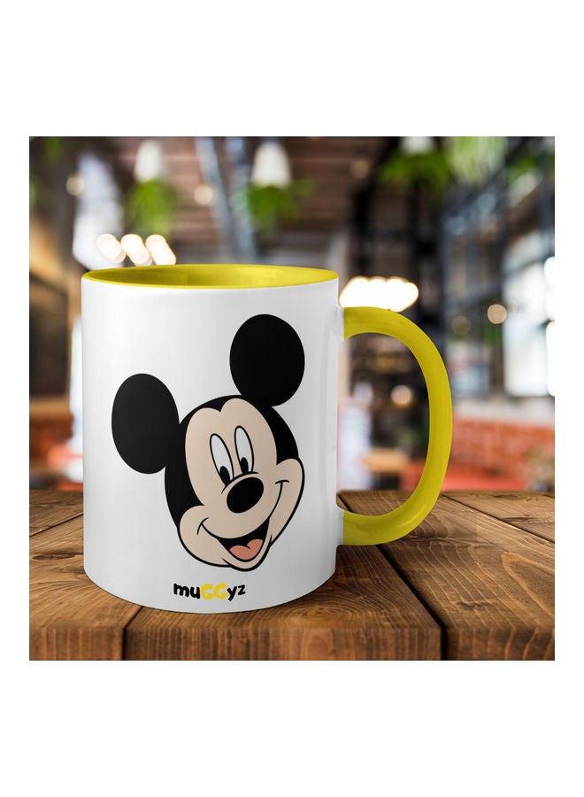 muGGyz Disney Mickey Mouse Printed Coffee Mug Yellow/White/Black  - Image 2