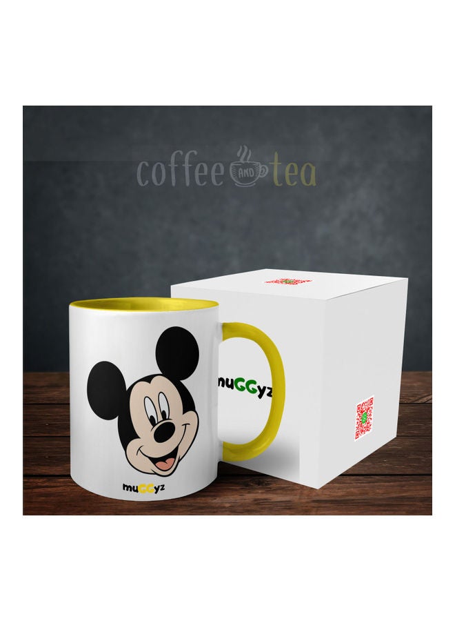 muGGyz Disney Mickey Mouse Printed Coffee Mug Yellow/White/Black  - Image 3