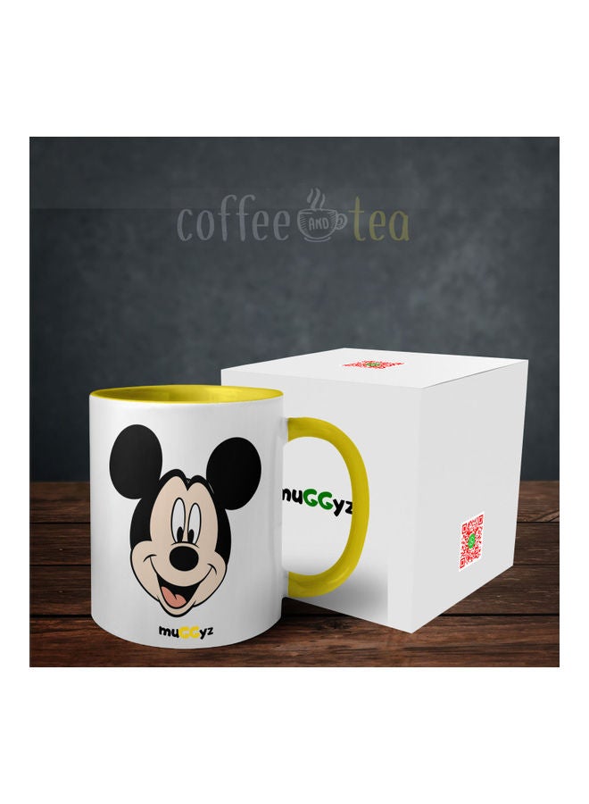 muGGyz Disney Mickey Mouse Printed Coffee Mug Yellow/White/Black - Image 3