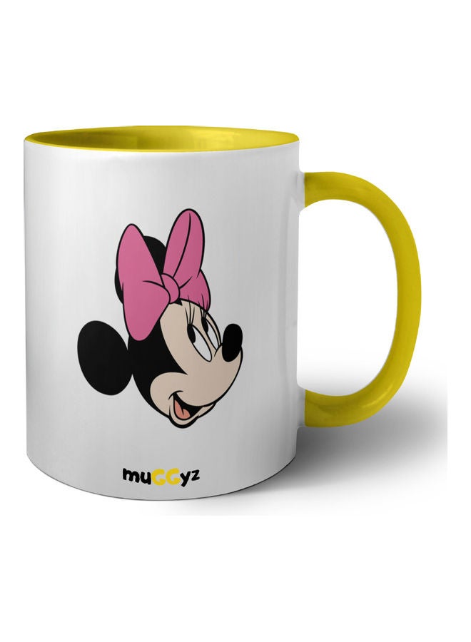 muGGyz Disney Minnie Mouse Printed Coffee Mug Yellow/White/Black  - Image 1