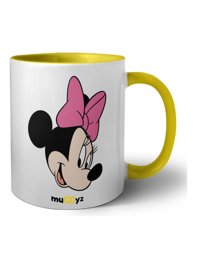 muGGyz Disney Minnie Mouse Printed Coffee Mug Yellow/White/Black - Image 1
