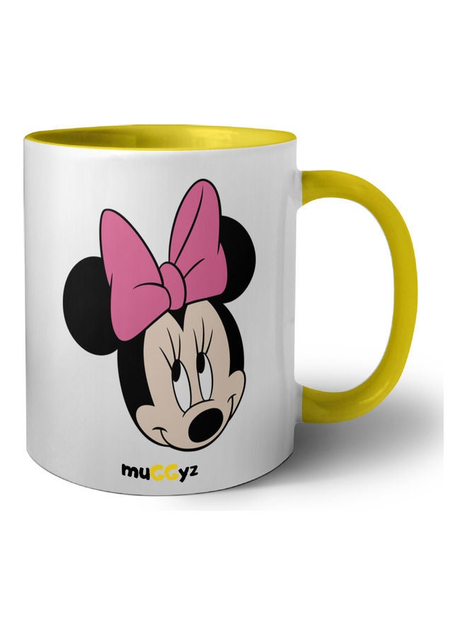 muGGyz Disney Minnie Mouse Printed Coffee Mug Yellow/White/Black - Image 1