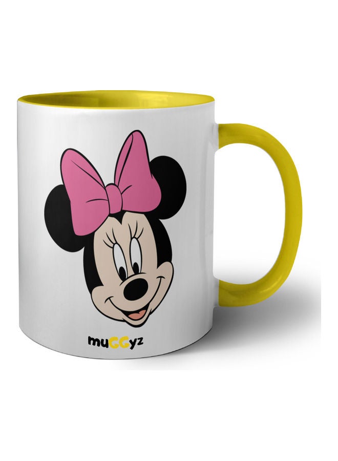 muGGyz Disney Minnie Mouse Printed Coffee Mug Yellow/White/Black  - Image 1