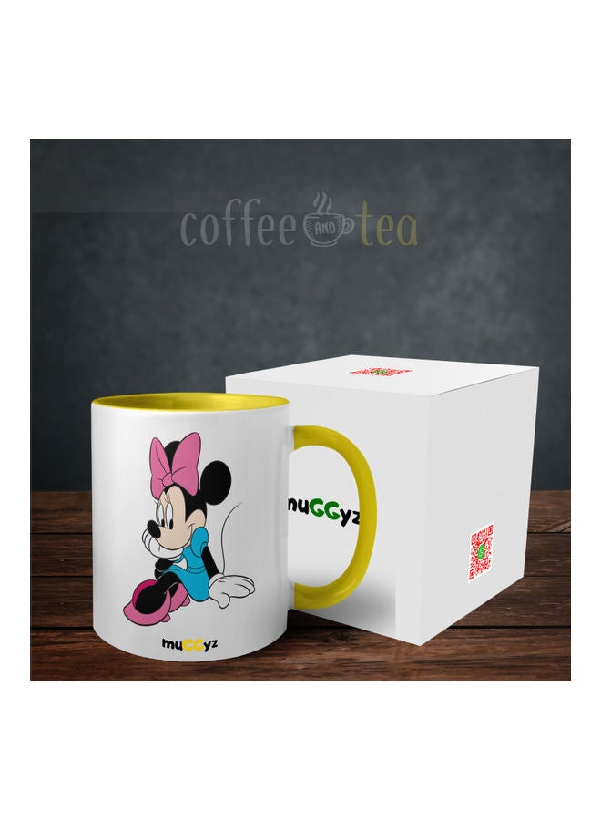 muGGyz Disney Minnie Mouse Printed Coffee Mug Yellow/White/Black - Image 3