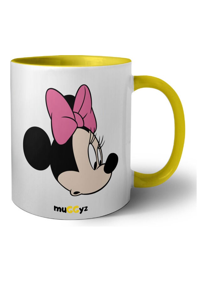 muGGyz Disney Minnie Mouse Printed Coffee Mug Yellow/White/Black - Image 1
