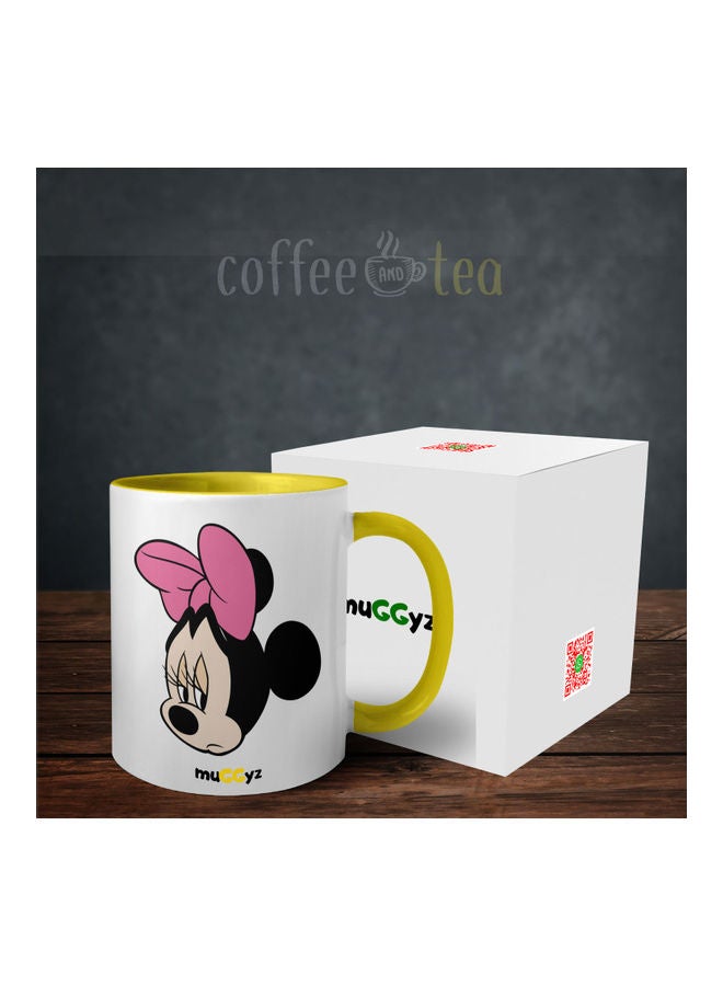 muGGyz Disney Minnie Mouse Printed Coffee Mug Yellow/White/Black - Image 3