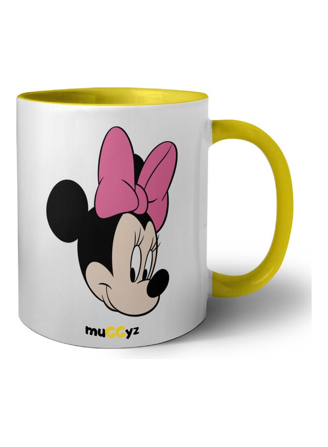 muGGyz Disney Minnie Mouse Printed Coffee Mug Yellow/White/Black - Image 1