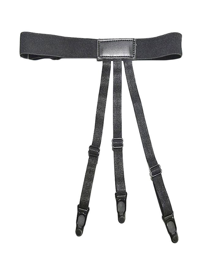 Voberry Adjustable Suspender With Non-Slip Locking Clamps Black 