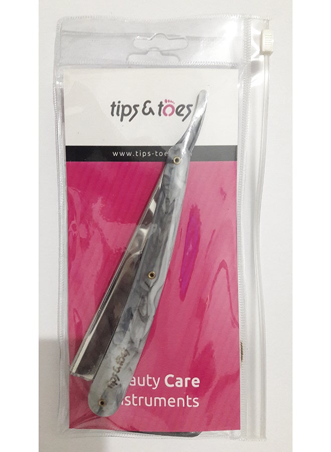 Tips & Toes - Professional Straight Shaving Razor Silver - Image 1