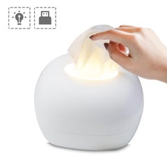 USB Rechargeable Night Light Paper Towel Dispenser White 21cm