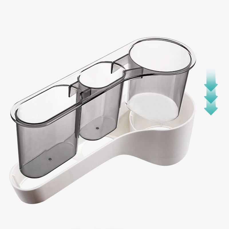 EHOME Adhesive Wall Mounted Hair Dryer Holder Hanging Rack Grey 24.7cm - Image 3