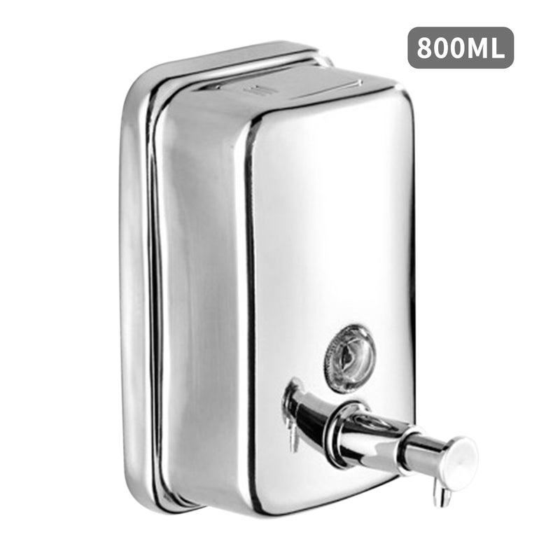 EHOME 800ml Manual Soap Dispenser Silver 16cm - Image 1