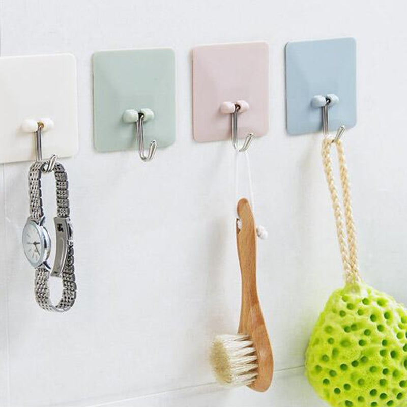 EHOME Towel Hanger No-Punching Hanging Adhesive Hook Pink 6cm - Image 3
