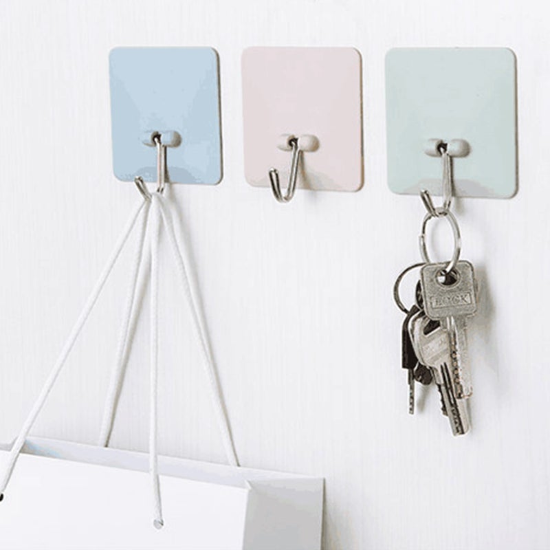 EHOME Towel Hanger No-Punching Hanging Adhesive Hook Blue 6cm  - Image 2