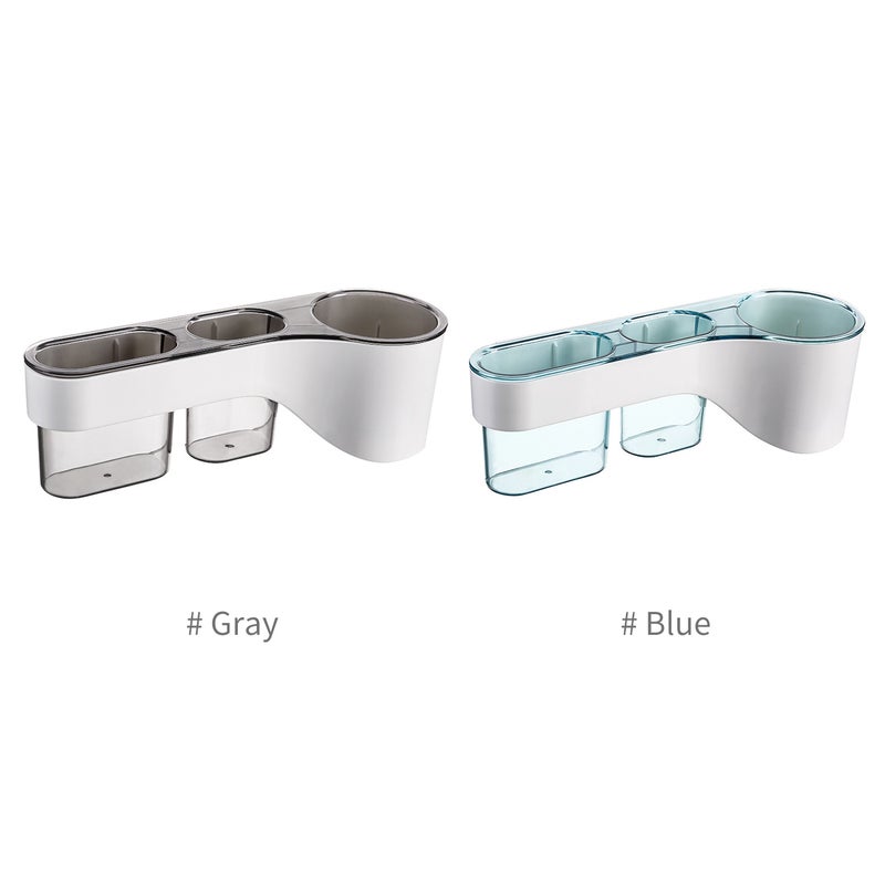 EHOME Adhesive Wall Mounted Hair Dryer Holder Hanging Rack Grey 24.7cm - Image 2