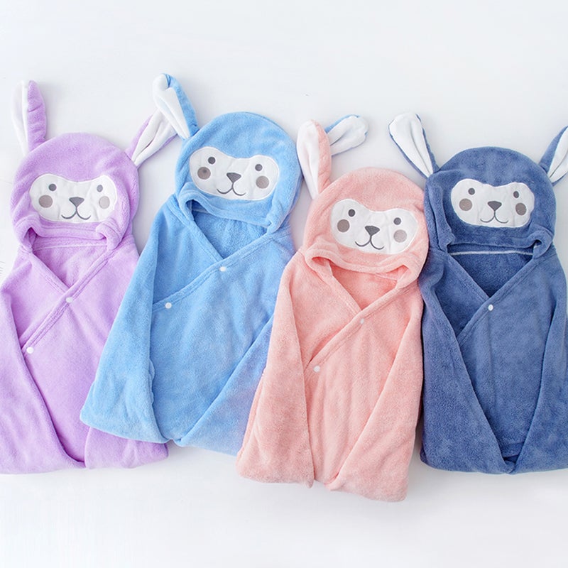 EHOME Hooded Bath Towel Pink 40cm  - Image 2