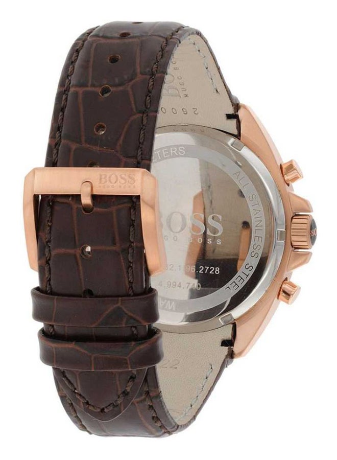 HUGO BOSS Men's Leather Chronograph Watch 1513093  - Image 2