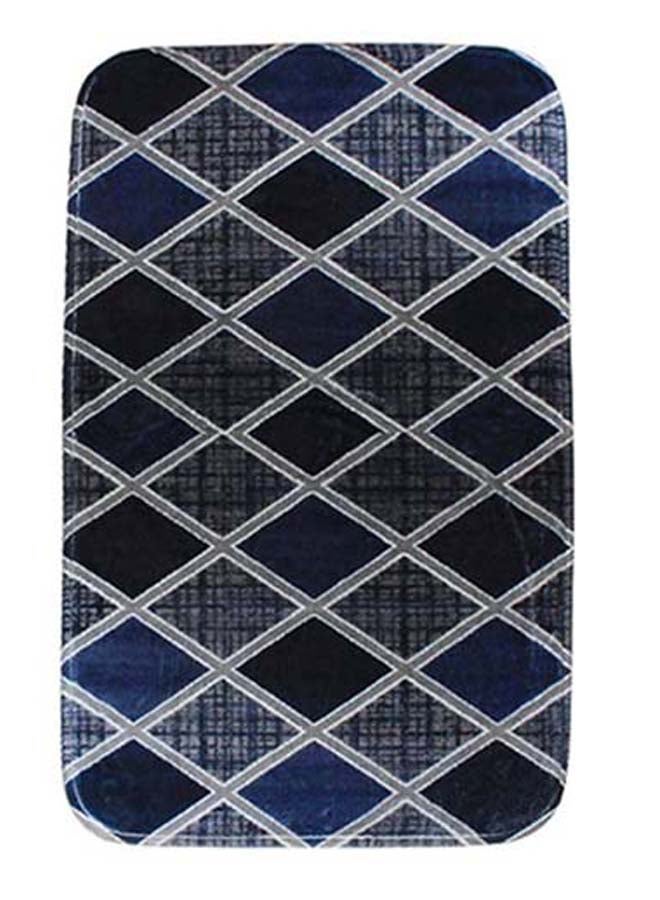 Sharpdo 3-Piece Carpet Bath Mat Set Black/Grey/Blue - Image 2