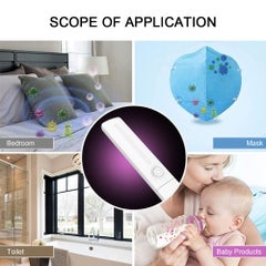 EHOME Compact and lightweight Handheld UV Sterilizer Lamp 18cm Black  - Image 3