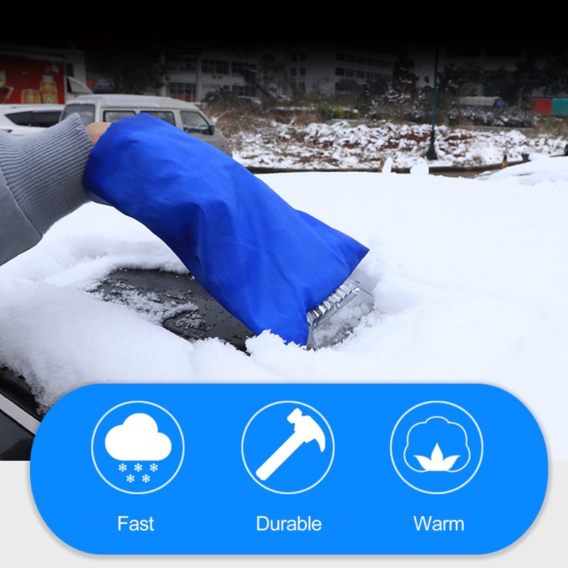 EHOME - Waterproof Windshield Ice Scraper Glove Blue 26.5cm - Image 1
