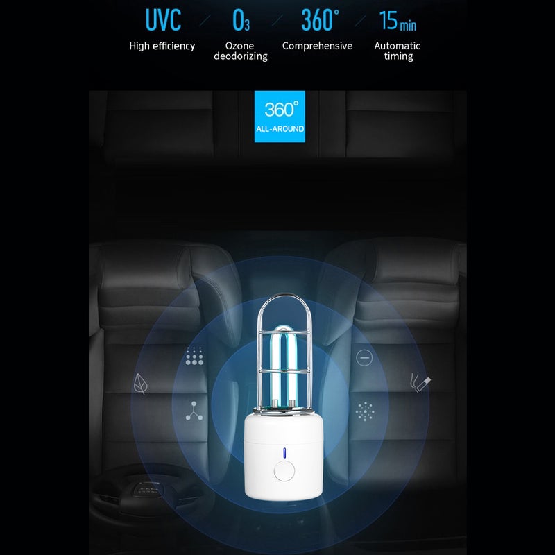 إيهوم مصباح تعقيم بالأشعة فوق البنفسجية صغير وخفيف الوزن ومحمول باليد أبيض 20سم - Image 2