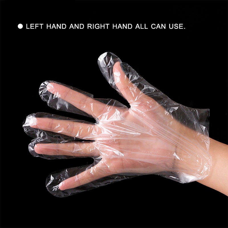 EHOME 100-Piece Disposable PE Gloves Set White 24.5cm  - Image 3