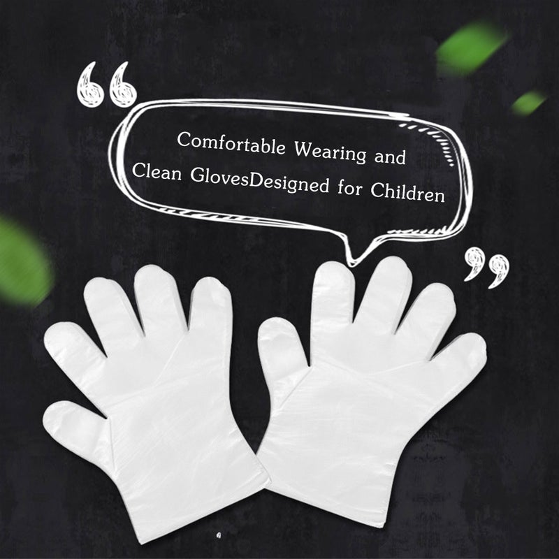 EHOME 100-Piece Disposable PE Gloves Set White 24cm  - Image 2