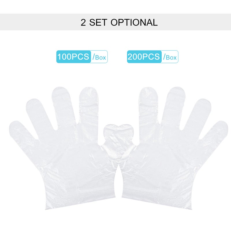 EHOME 100-Piece Disposable PE Gloves Set White 24.5cm  - Image 2